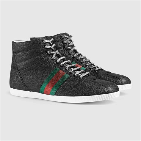 gucci glitter web sneaker with studs black|gucci glitter sneakers cheap.